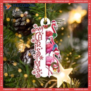 Flamingo-shaped Custom Christmas Acrylic Ornament