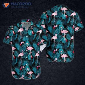 Flamingo Tropical Blue Hawaiian Shirts