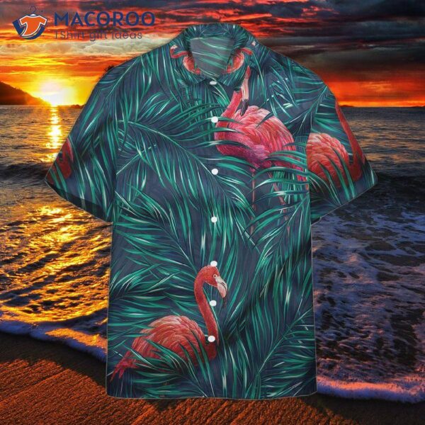 Flamingo Tropical Blue Hawaiian Shirts