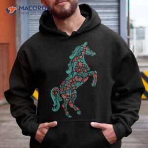 floral horse riding lover girls gifts shirt hoodie