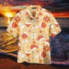 Flower Christmas Santa Hat Pattern Orange, Red, And White Hawaiian Shirts