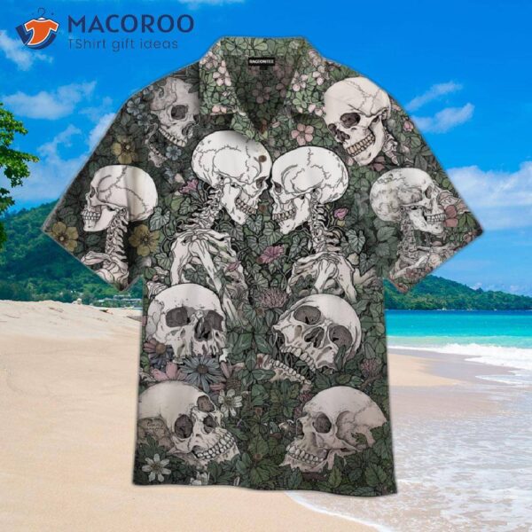 Flower Flora Skeleton Skull Halloween Hawaiian Shirts