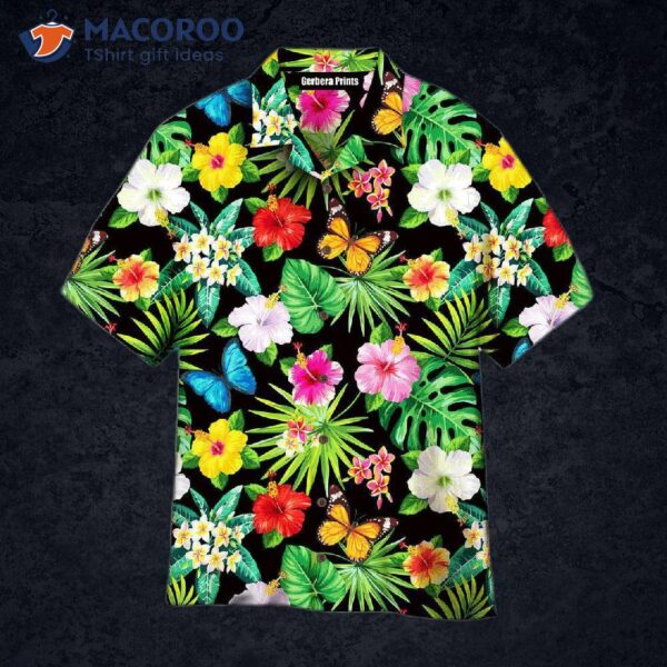 Flowers And Leaves Tropical Pattern Hawaiian Shirts