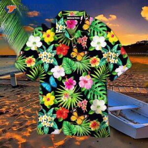 Flowers And Leaves Tropical Pattern Hawaiian Shirts