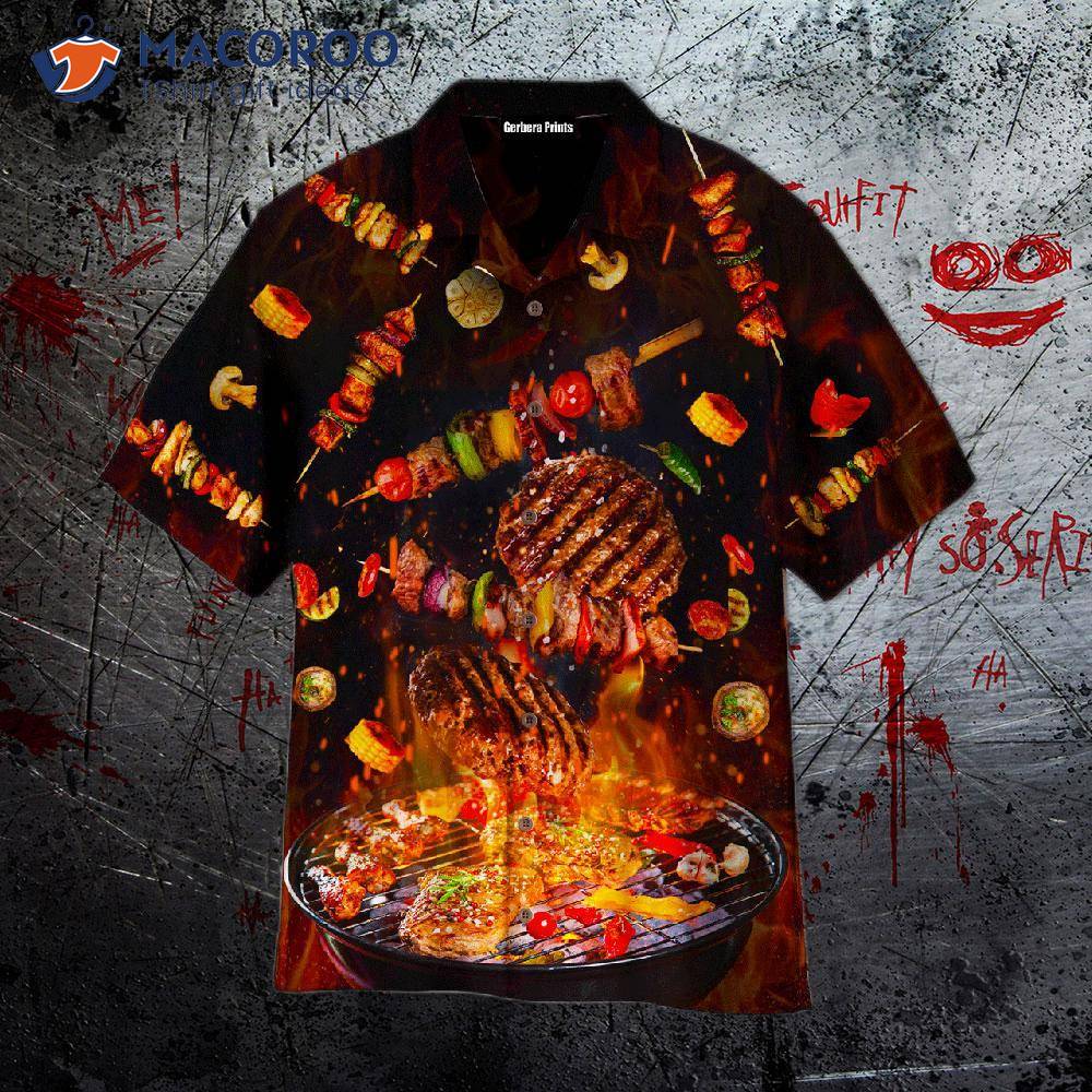 Food, Bbq On Fire, Hawaiian Shirts Food, Bbq On Fire, Hawaiian Shirts