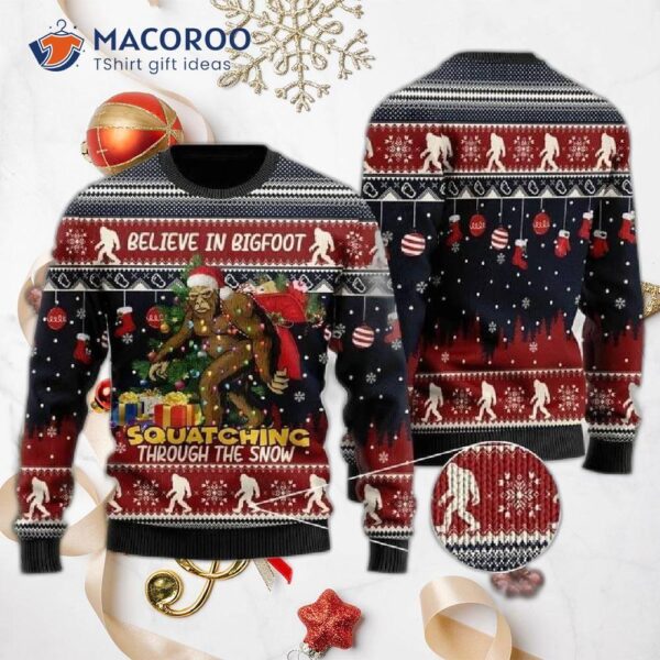 For Bigfoot Lovers Ugly Christmas Sweater