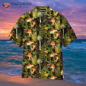 Forest Mushroom-cool Design Tropical Palm Leaf Hawaiian Shirts