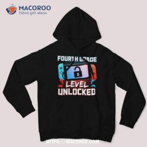 fourth grade level unlocked first day back to school gamer shirt hoodie