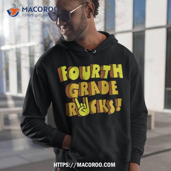 Fourth Grade Rocks Retro Shirt Team 4th Grade Teacher Kids Shirt