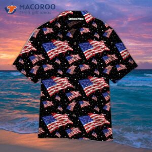 Fourth Of July American Flag Black Independence Day Patriotic Hawaiian Shirts