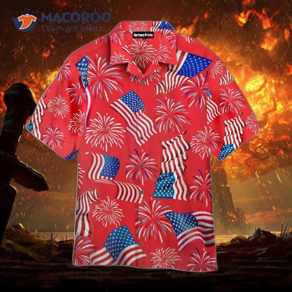 Fourth Of July American Flag Pattern Independence Day Patriotic Hawaiian Shirts