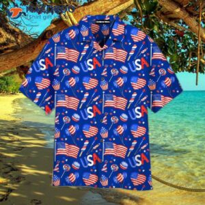 Fourth Of July Outfit, Independence Day America Heart Icon, Festive Patriotic Pattern Hawaiian Shirts.