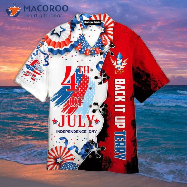 Fourth Of July Outfit: Independence Day, Back It Up Terry Patriotic Hawaiian Shirts.
