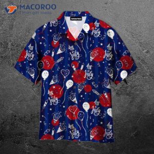Fourth Of July Party Seamless Blue And Red Independence Day Patriotic Pattern Hawaiian Shirts