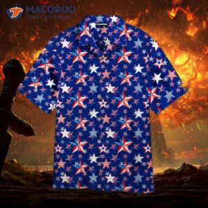 Fourth Of July U.s. Flag Star Pattern Independence Day Patriotic Hawaiian Shirt