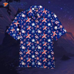 Fourth Of July U.s. Flag Star Pattern Independence Day Patriotic Hawaiian Shirt