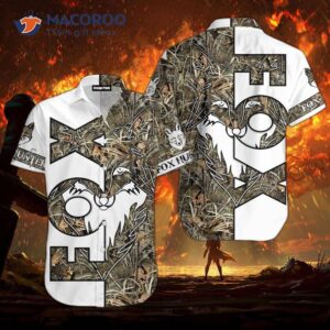 Fox Hunting White And Brown Hawaiian Shirts