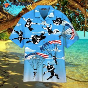free american flag patriotism hawaiian skydiving shirts 0