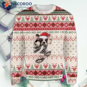 French Bulldog Scratched Ugly Christmas Sweater