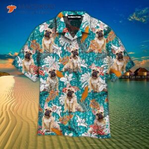 French Bulldog, Tropical Leaves, And Lily Flowers Summer Mood Pattern Hawaiian Shirts