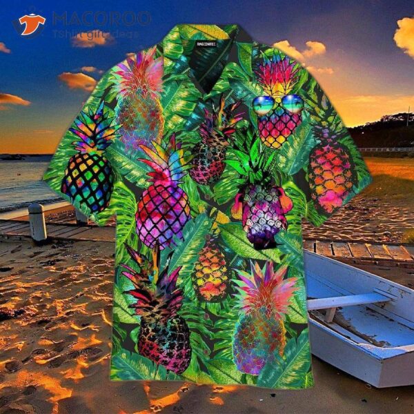 Fresh, Colorful Hawaiian Shirts With Pineapple And Peace Designs