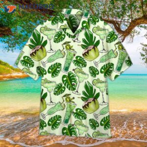 Fresh Margarita Cocktails, Tropical Green, And White Hawaiian Shirts