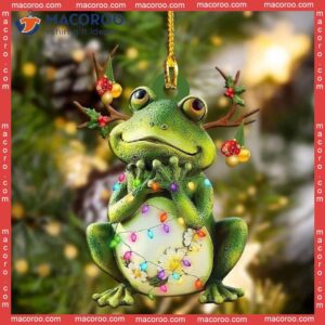 Frog-shaped Custom Christmas Acrylic Ornament