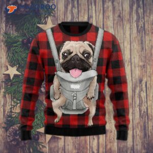 Front Carrier Dog Pug Ugly Christmas Sweater