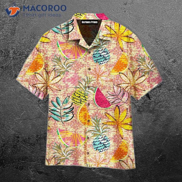 Fruit And Leaf Tropical Pattern Hawaiian Shirts