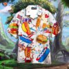 Funny American Hot Dog Fourth Of July Outfit Independence Day White And Blue Patriotic Hawaiian Shirts