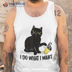 funny black cat i do what want lover gifts shirt halloween wedding favours tank top