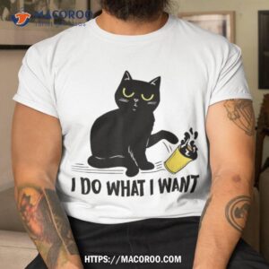 funny black cat i do what want lover gifts shirt halloween wedding favours tshirt