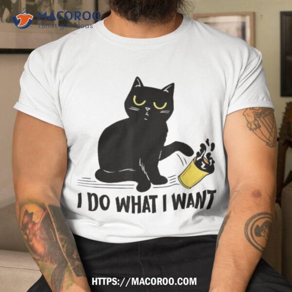 Halloween Funny Black Cat I Do What Want Lover Gifts Shirt