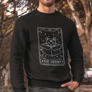 funny cat hermit tarot card witch astrology occult halloween shirt sweatshirt