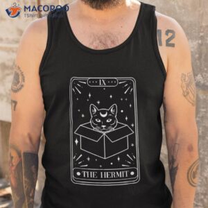 funny cat hermit tarot card witch astrology occult halloween shirt tank top
