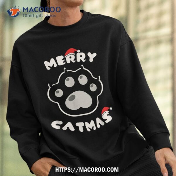 Funny Cat Merry Catmas Merry Xmas Cat Gift For Cat Lover Shirt