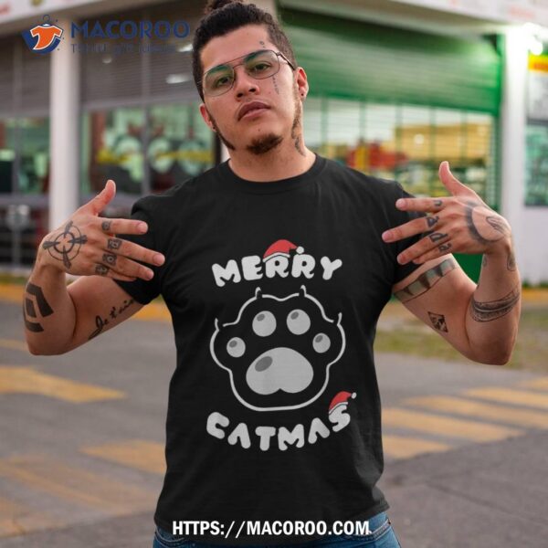 Funny Cat Merry Catmas Merry Xmas Cat Gift For Cat Lover Shirt