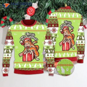 Funny Cat, Merry Christmas, Ugly Christmas Sweater.
