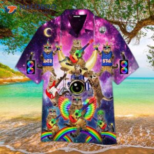 Funny Cat Music Band Hawaiian Shirts