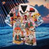 Funny Cats Eating Sushi In Japanese White Hawaiian Shirts.