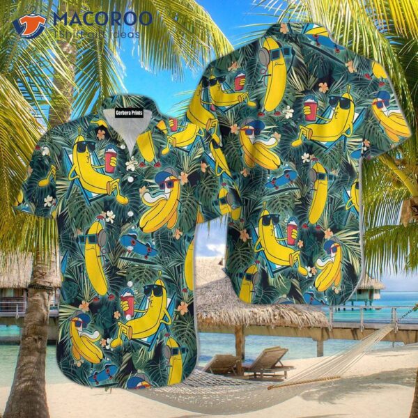 Funny, Chilled Tropical Banana Palm Leaf Hawaiian Shirts