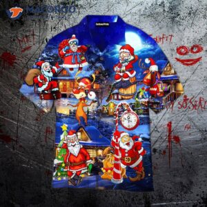 funny christmas hawaiian shirts with a hi from santa claus message 0