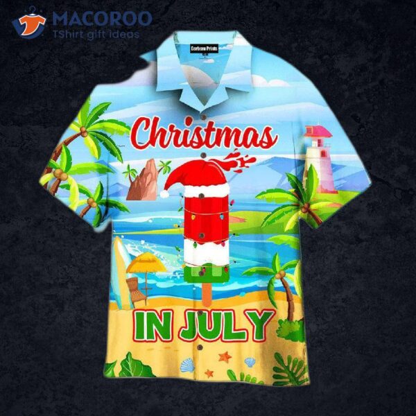 Funny Christmas-in-july Watermelon Ice On The Beach Hawaiian Shirts