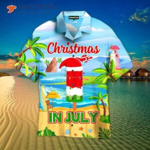 Funny Christmas-in-july Watermelon Ice On The Beach Hawaiian Shirts
