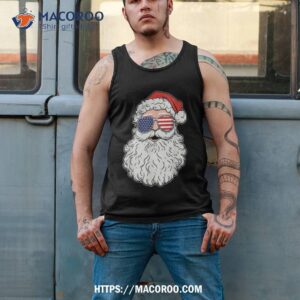 funny christmas santa hat 4th of july patriotic usa flag shirt tank top 2