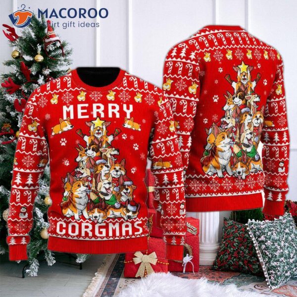 Funny Corgi, Merry Corgmas Ugly Christmas Sweater