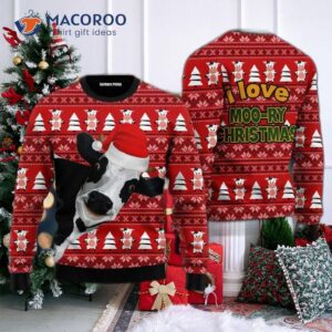 Funny Cow Moory Christmas Ugly Sweater