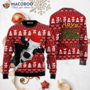 Funny Cow Moory Christmas Ugly Sweater