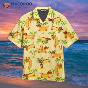Funny Dachshund Hot Dog Hawaiian Shirt
