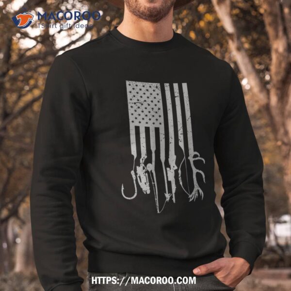 Funny Dad American Flag Fishing Hunting Shirt